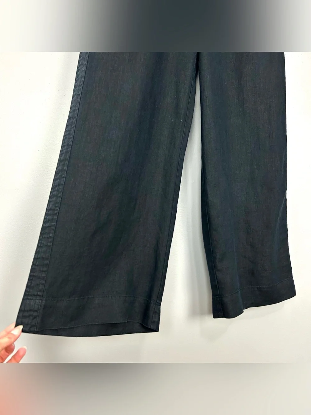 Quince 100% European Linen Wide Leg Pants Women’s Size M Drawstring Waist Black